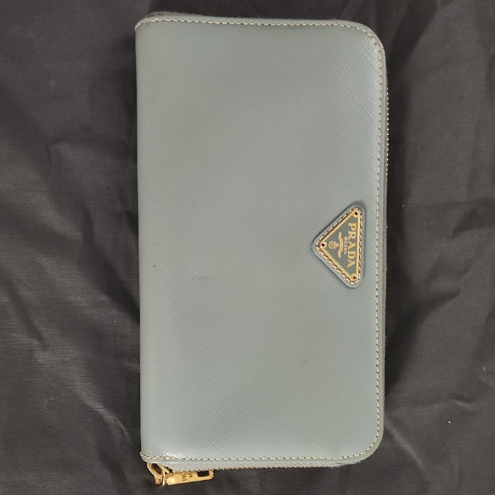 Prada **AUTHENTIC  Sky Blue Leather Wallet